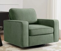 Ebern Designs 36.2" Wide Upholstered Swivel Accent Armchair in Olive New in Box $499