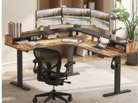 Agilestic 63" L Shaped Computer Standing Desk, Electric Height Adjustable Corner Desk New in Box $799