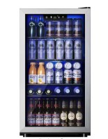 Simzlife 17.3 in.W Single Zone 130-Cans Freestanding Beverage Refrigerator Cooler in Silver, Reversible Door New in Box $499