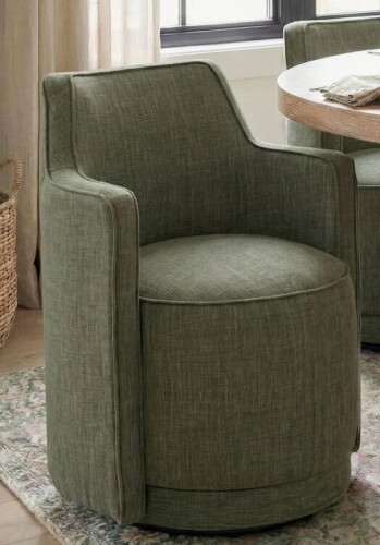Everly Quinn 19" Upholstered Fully Assembled Swivel Accent Armchair in Green New in Box $499