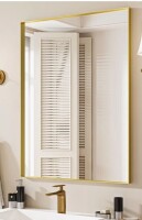Latitude Run Metal Rectangle Mirror with Aluminum Frame, Bathroom Mirror with Resistant Glass New in Box $299