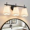 Wrought Studio&trade; Modern Linen Shade Bathroom Vanity Light, 3-Light Dimmable Wall Sconce Fixture For Bathroom Mirror, Bedroom & Hallway $299