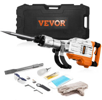 VEVOR Demolition Jack Hammer, 3500W Jack Hammer Concrete Breaker, 1900 BPM Heavy Duty Electric Jack Hammer, 2pcs Chisel with Gloves & 360&deg; Swiveling Front Handle for Trenching and Breaking Holes New In Box $299