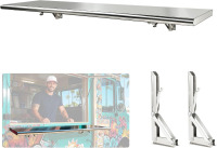 Sidasu 50" x 12'' Folding Concession Shelf, Stainless Steel Folding Shelf Drop Down Folding Shelves for Concession Window Food Truck Kitchen Garage, Space Saving Fold Down Design, 50Lbs Load New Shelf Pull $199