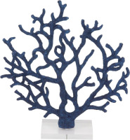 Deco 79 Polystone Coral Decorative Sculpture Textured Porous Home Decor Statue with Acrylic Base, Accent Figurine 14" x 4" x 16", Blue New In Box $99