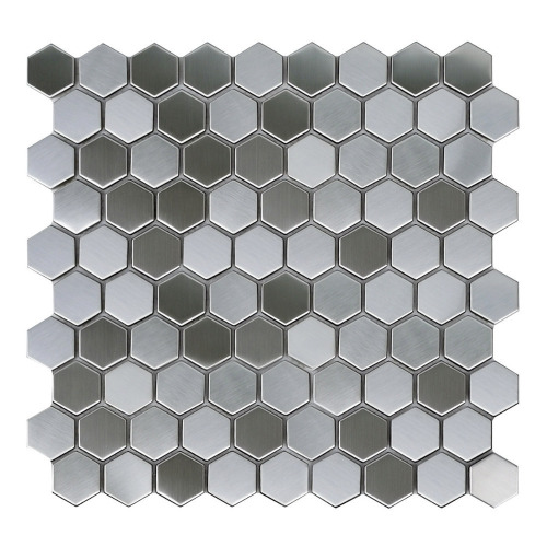 NovoTileStudio Lazio 1.2" x 1.2" Stainless Steel Honeycomb Mosaic Wall Tile, 1 sq ft. New In Box $79