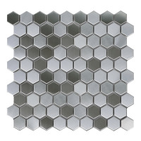 NovoTileStudio Lazio 1.2" x 1.2" Stainless Steel Honeycomb Mosaic Wall Tile, 1 sq ft. New In Box $79