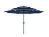 PHI VILLA 10 ft. 3-Tier Patio Market Umbrella with Solar LED Lights AutoTilt and Crank in Blue New In Box $299