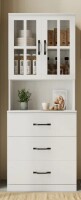 Ebern Designs 71" H X 23.6" W Kitchen Pantry With Bookcases, Glass Door Kitchen Hutch New in Box $499