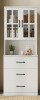 Ebern Designs 71" H X 23.6" W Kitchen Pantry With Bookcases, Glass Door Kitchen Hutch New in Box $499