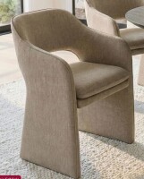 Latitude Run 19" Seat Height Upholstered Fabric Dining Armchair in Khaki New in Box $499