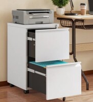 Ebern Designs Houndsfield 14.6&ldquo; W 2 Drawer Metal File Cabinet with Lock, Mobile Under Desk Filing Cabinet for Home Office, Letter Size, White File Cabinet New in Box $599