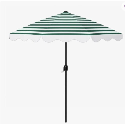 Arlmont & Co Wykisha 8ft Ruffle Beach Umbrella Upf 50+ Sun Protection Outdoor Patio Umbrella With 8 Fiberglass Ribs Rust-resistant Frame New in Box $299