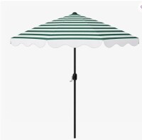 Arlmont & Co Wykisha 8ft Ruffle Beach Umbrella Upf 50+ Sun Protection Outdoor Patio Umbrella With 8 Fiberglass Ribs Rust-resistant Frame New in Box $299