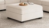 Nolany Storage Ottoman in Beige Corduroy New in Box $299