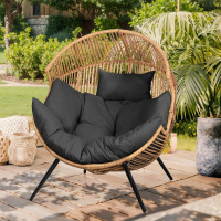 Wade Logan Casi Egg Chair with Cushion, Dark Grey/Natural, New in Box $299