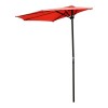 International Caravan 9' Half Round Wall Hugger Umbrella, Tangerine Dream, New in Box $29o