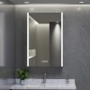 HBezon Eos 20" W x 28" H Rectangular Aluminum Surface/Recessed Medicine Cabinet with Mirror and Light, Left Hinge, New in Box $499
