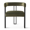 Latitude Run 18" Seat Height Upholstered Velvet Kitchen Dining Armchair, Green, New in Box $499