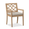 Birch Lane Eucalyptus Patio Dining Chair with Cushion, Natural Wood Frame, New in Box $599