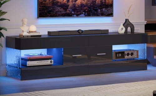 Mercer41 Kruszewski Black TV Stand, 15.7"H x 60"W x 13.8"D, New In Box $399