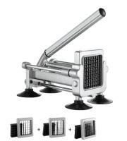VEVOR French Fry Cutter, Potato Slicer with 1/2" 3/8" 1/4" Stainless Steel Blades, Manual Potato Cutter Chopper with Suction Cups, Great for Potato, French Fries, Cucumber, Vegetables, Carrot New In Box $199