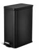 Home Zone Living 7.9 Gal. Matte Black Slim Rectangular Step-On Stainless Steel Kitchen Trash Can with Slow Closing Lid $99