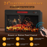 Jocoevol 24" Electric Fireplace Insert New In Box $399