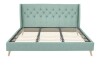 Novogratz Her Majesty Tufted Upholstered Bed Frame, King, Light Green Linen (2 Boxes) New In Box $599