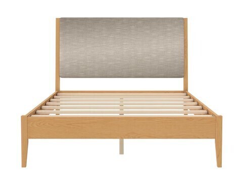 DHP Dacin Wood Bed Frame with Upholstered Headboard, Queen, Beige New In Box (2 Boxes) $499