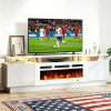 oneinmil Fireplace TV Stand with 36&rdquo; Electric Fireplace, 70&rdquo; 2 Tier TV Console Stand for TVs Up to 80", LED Light Entertainment Center, Fireplace for The Living Room TV Stand, White New Open Box (2 Boxes) $599