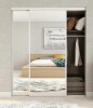 JUBEST Mirrored Closet Door 72 x 80, One Side Mirror Door with Top & Bottom Track Kits, Full Length White Steel Frame Sliding Mirror Closet Door, Easy to Install New In Box $499