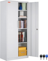 VEVOR Metal Storage Cabinet, Steel Locking Storage Cabinet with 2 Magnetic Doors and 4 Adjustable Shelves, 71'' Metal Cabinet 200 lbs Capacity per Shelf with 3 Keys, for Garage, Office, Home, White New in Box $399