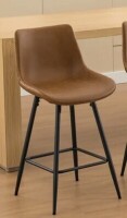 George Oliver Faux Leather Modern Low Back Counter Stool in Whiskey Brown New in Box $299