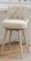 Lark Manor Arleine Swivel 26.7'' Upholstered Counter Stool in Linen New in Box $399
