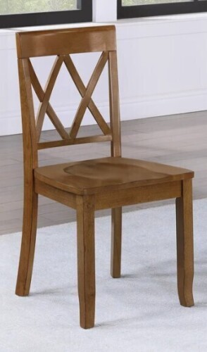 Gracie Oaks Deni 17" Wide Cross Back Dining Chair in Walnut New in Box $299