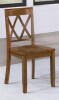 Gracie Oaks Deni 17" Wide Cross Back Dining Chair in Walnut New in Box $299
