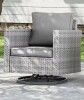 JOYESERY Patio Furniture Conversation Gray Wicker Outdoor Rocking Chair Swiveling with Thick Cushion, Gray New In Box $599