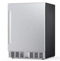 Cowsar 23.43 in. 5.0 cu. ft. 180-Can Built-In/Freestanding Mini-Refrigerator in Stainless Steel Silver for Kitchen Office Bar New $799