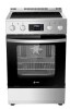 Lanbo 24 in. 4 Burner Elements Freestanding Electric Range in Stainless Steel with Air Fry, Rotisserie and True Convection New Damaged $1099