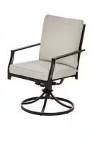 Hampton Bay Cookson Black Metal Outdoor Dining Chair with Cushion Guard Putty Beige Cushion New in Box $399