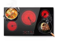 Sndoas 36 in. 5 Elements Electric Cooktop in Black Built-in Glass Ceramic Electric Stove Top w/Touch Control, 9 Power Levels New in Box $499