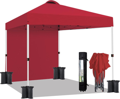 Vevor 10x10 Pop up Canopy Tent, Easy up Instant Canopy with Sidewall, Water Resistance Outdoor Canopy in Red New in Box $399