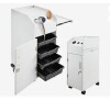 VEVOR Salon SPA Beauty Hairdressing Cart White Storage Trolley with 4 Drawers Rolling Wheels Lockable 2 Keys with Hairdryer Holder Space-Saving Side Tray New in Box $299