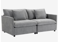 Latitude Run 73&rdquo; Wide Upholstered Sofa for Living Room Large Chenille Sofa with 2 Thick Pillows in Gray New in Box $799