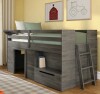 Harriet Bee Max & Lily Loft Bed Twin Size (Solid Wood Low Twin Loft Bed with Storage/Drawer) in Driftwood New in Box $699