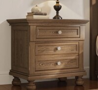 Lark Manor 26'' W Classic Solid Wood 2-Drawer Nightstand with Roman Column Legs,Minimal Assembly Needed Medium Brown New in Box $399