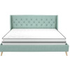 Novogratz Her Majesty Tufted Upholstered Bed Frame, King, Light Green Linen (2 Boxes) New In Box $599