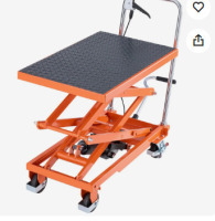 VEVOR Hydraulic Lift Table, 500 lbs Capacity, 47.2" Lifting Height, Double Scissor Lift Table Cart with 4 Wheels and Non-slip Pad, Manual Hydraulic Lifting Cart for Material Handling & Transportation new floor model $499
