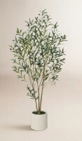 Joss & Main George 60" Artificial Olive Tree in Round Planter, UV Protected Faux Olive Tree for Indoor Home Decor New In Box $299